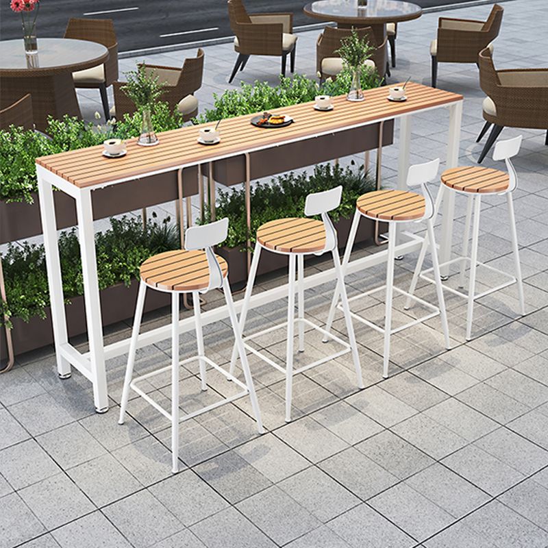 Outdoor 1/2/4/5 Pieces Counter Set Rectangle Industrial Metal Bar Pub Table Set