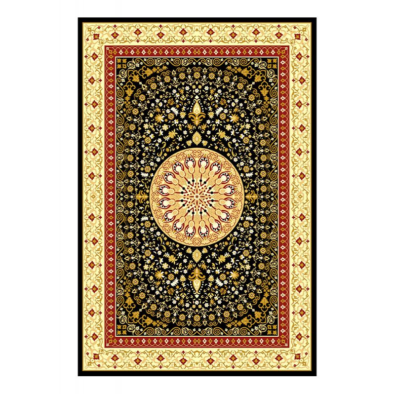 Traditional Multi Color Moroccan Rug Polypropylene Flower Carpet Anti-Slip Backing Pet Friendly Stain Resistant Rug for Living Room