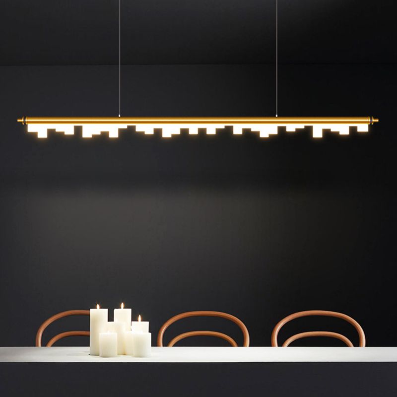 Idee di illuminazione dell'isola lineare moderna lampadario metallo 1 luci isola luminosa per sala da pranzo