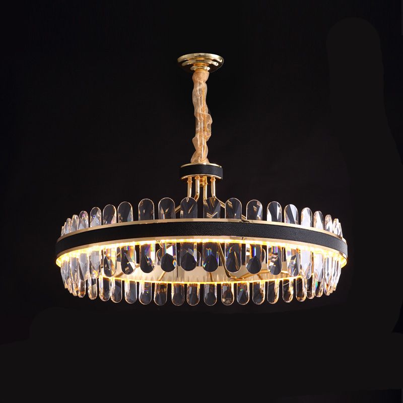 Éclairage de salle à manger moderne lustre circulaire suspendue suspendue cristal