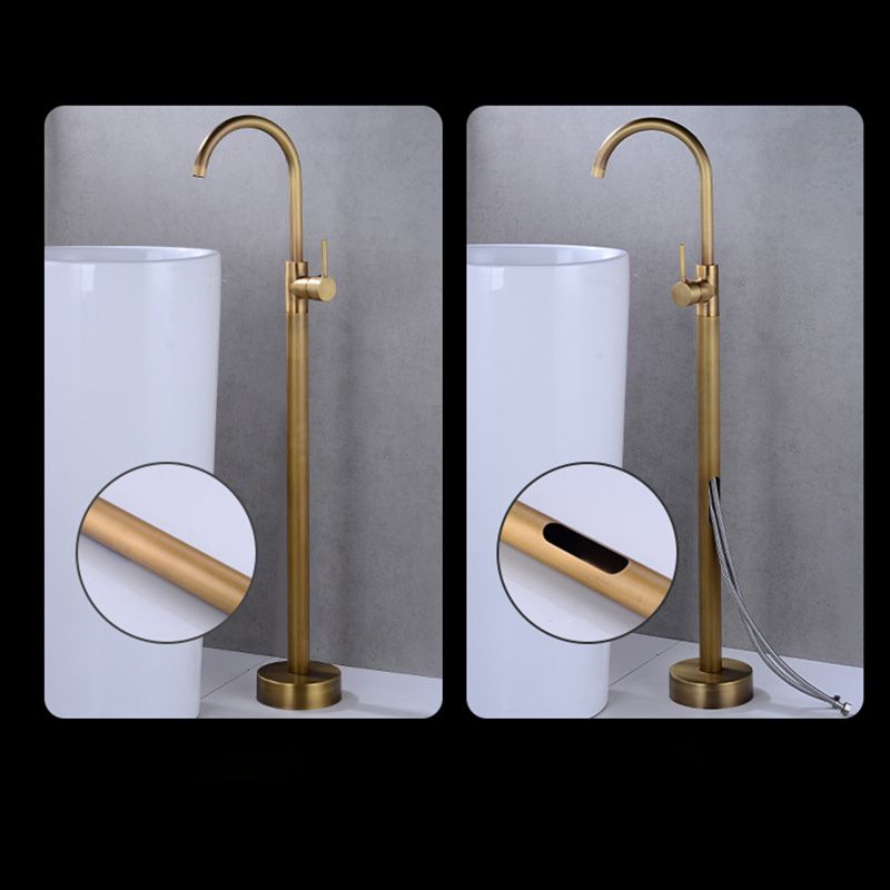 Modern 1-Handle Freestanding Faucet Floor Mounted Freestanding Bathtub Faucet