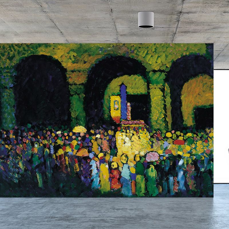 Multicolored Artistic Wall Mural Whole Kandinsky Figure Drawing Wall Covering for Home