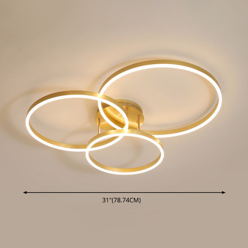 Metal Circle Ceiling Flush Mount Light Modern Style LED Gold Ceiling Light Fixture