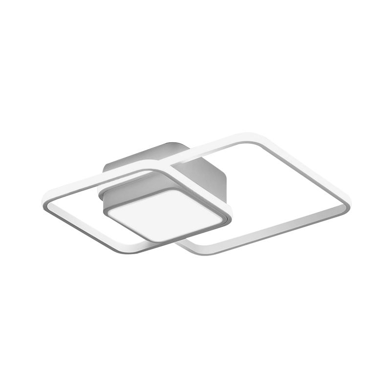 Square and Block Acrylic Ceiling Light Modern LED 18 "/21.5" /25.5 " Wide Flush Light in Warm / White / Natural Light