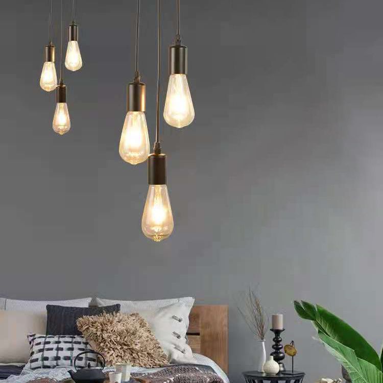 Lampada sospesa a 3 luci vintage industriale Light a sospensione in ferro battuto per spazi interni