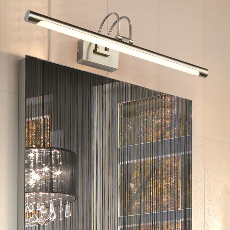 Metallic Arc Vanity Lightture MODERN MODERNE ÉLECTEMENT 16,5 "/20,5" W LED Nickel Finish Lampe murale avec ombre acrylique