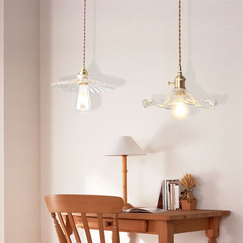 1 Light Ceiling Light Modern Transparent Glass Ceiling Fixture for Restaurant