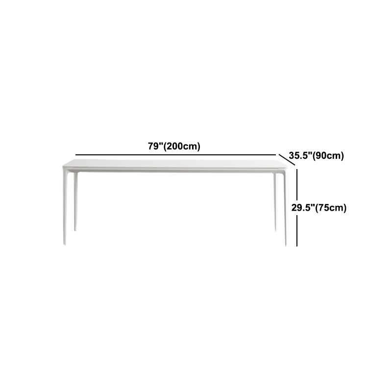 Modern White Dining Table Set 1/2/5/6/7 Pieces Rectangle Dinette Set with Sintered Stone