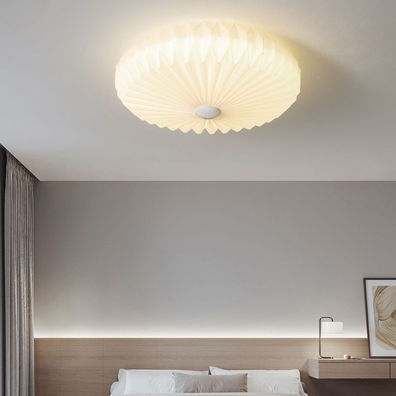 Single White Modernism Flush Mount Lighting Unique Ceiling Light for Bedroom