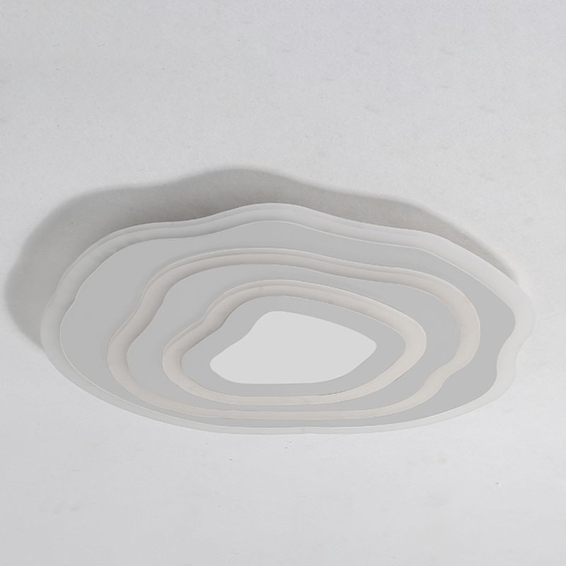 Geometría blanca LED integrado instalado en la moderna y sencilla lámpara de techo de hierro lacado de pantalla de acrílico