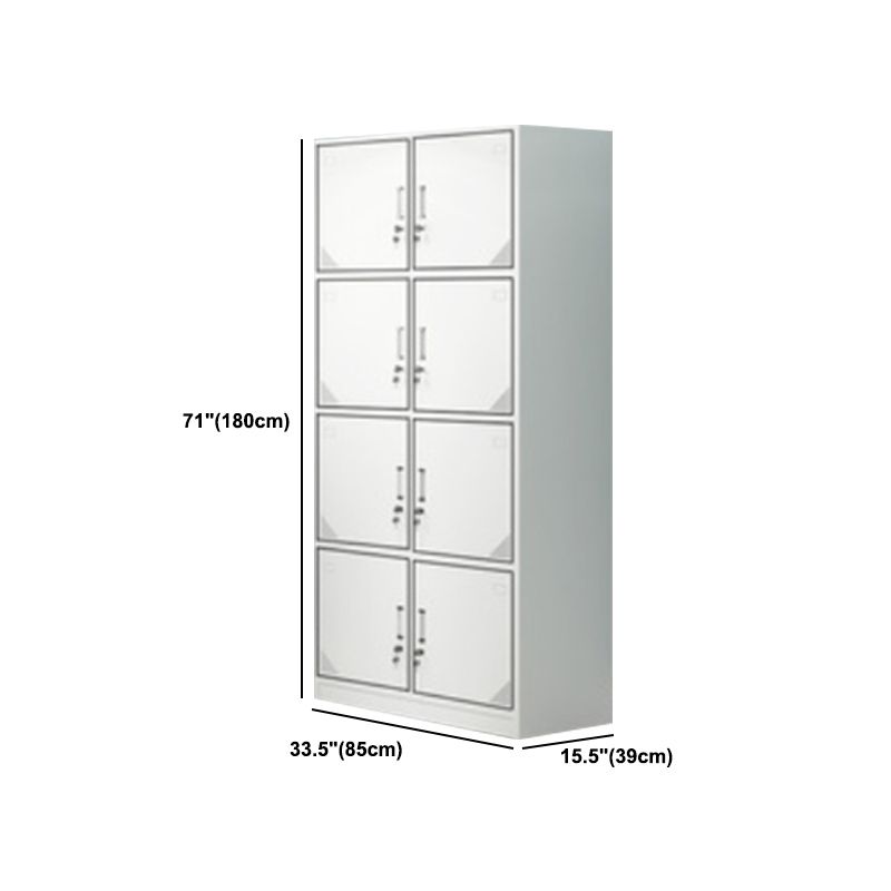 Contemporary Steel Storage Cabinet Hinged Wardrobe Armoire for Home