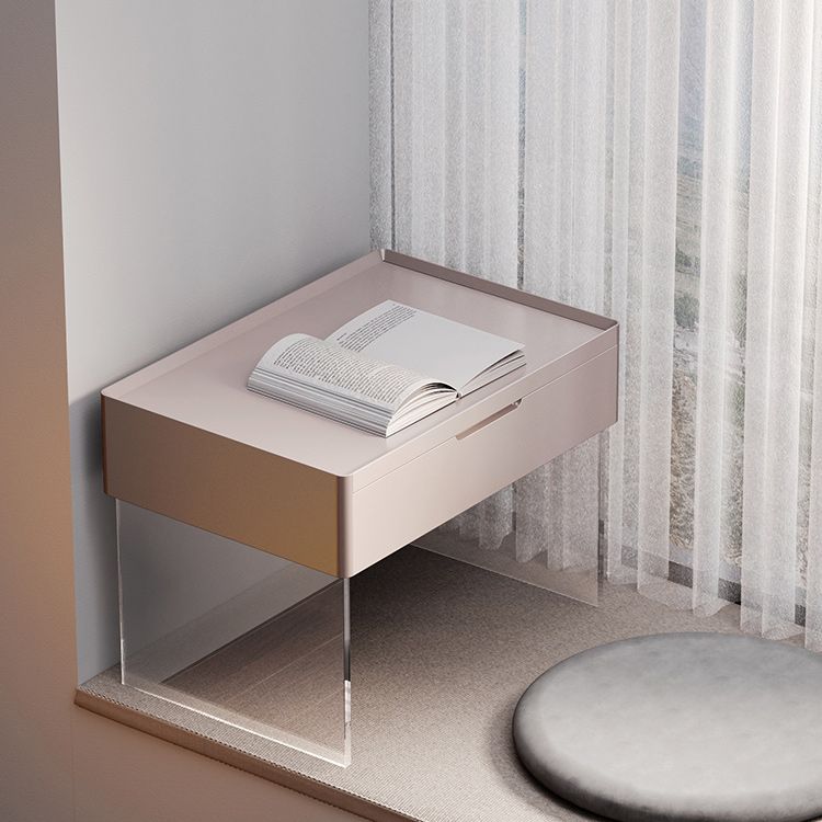 Scandinavian 15.74 " Wide Solid Color Wooden Top Acrylic Base Mirror Make-up Vanity