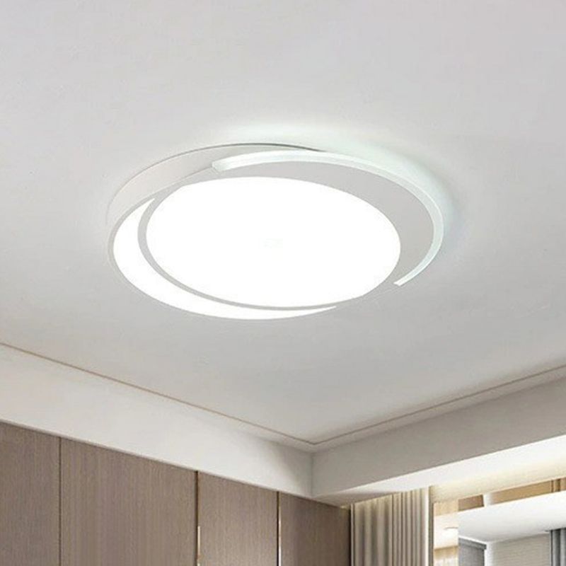 Plafonnier encastré ultra-mince luminaire contemporain en acrylique pour salon LED en blanc