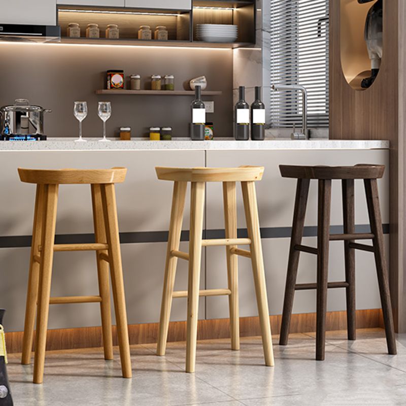 Industrial Solid Wood Bar Stool Backless Counter Stool for Restaurant and Bristol