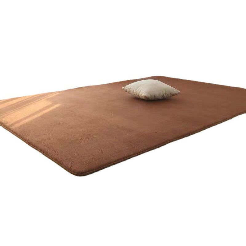 Solid Color Living Room Rug Carpet Polyester Washable Area Rug
