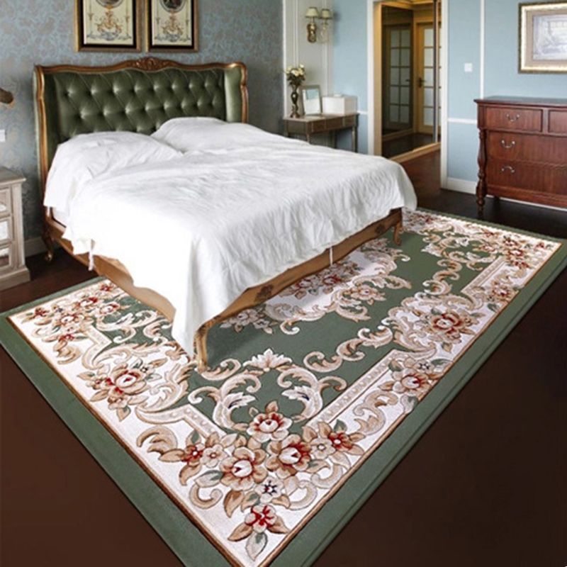 Traditioneller Bereich Teppich klassischer Medaillon -Druck Teppichfleckfestem Resistent Polyester Teppich für Wohnzimmer