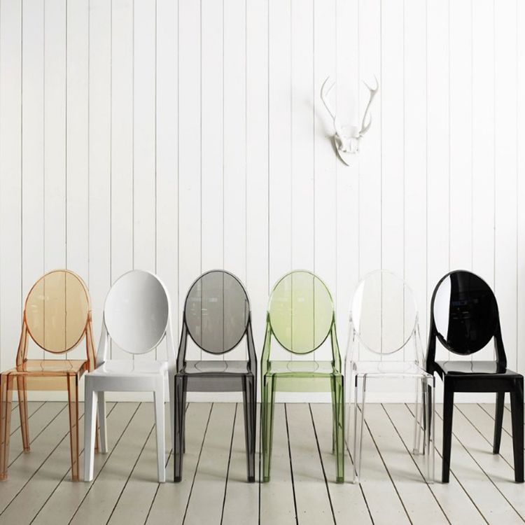 Plastic Chairs Modern Kitchen Side Chair of 13'' Wide Open Back Dining Side Chair