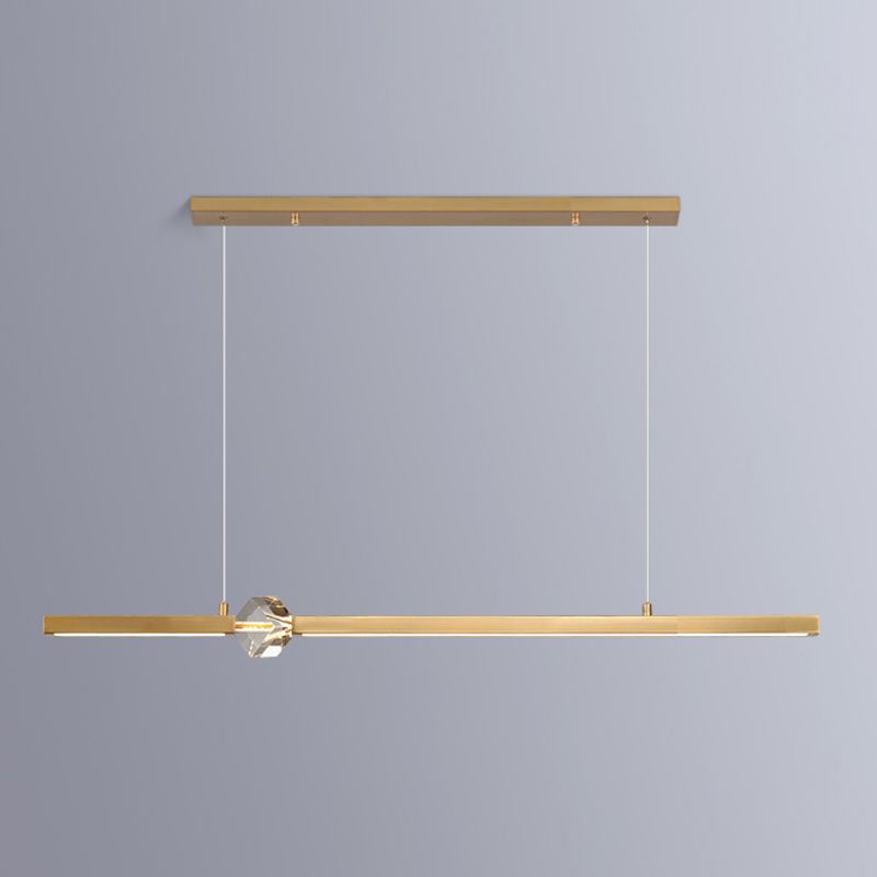 Lámpara moderna lámpara de lámpara de luz de metal lineal con cristal