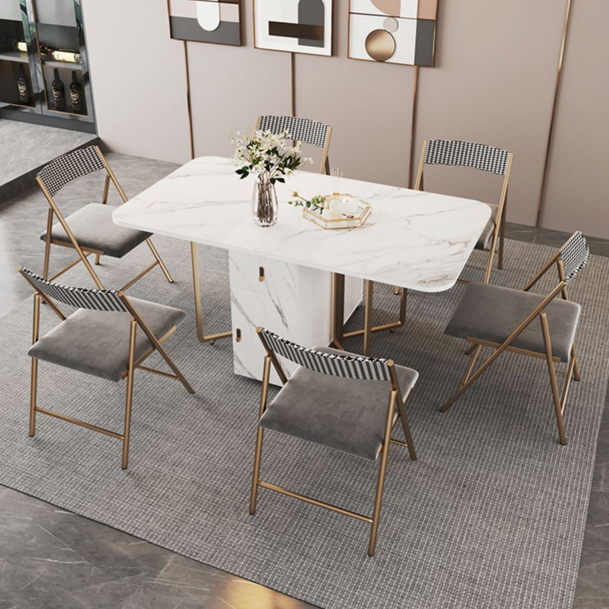 Eigentijdse stijl rechthoek eettafel vouwen eetkamer huismeubilair