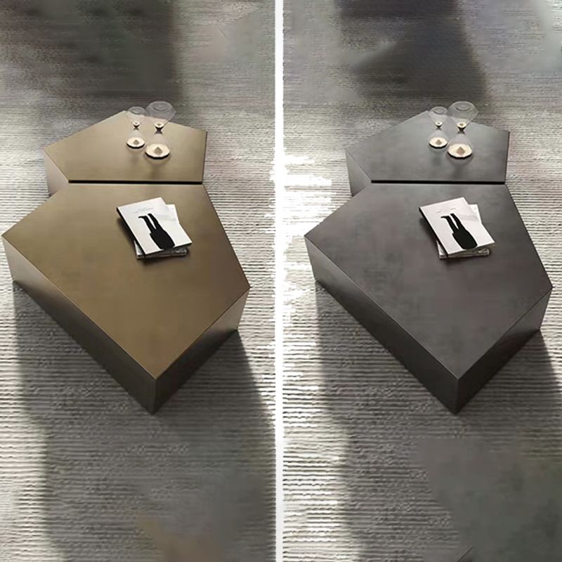 Modern Grey/brown Stainless Steel Coffee Table for Living Room Cocktail Table