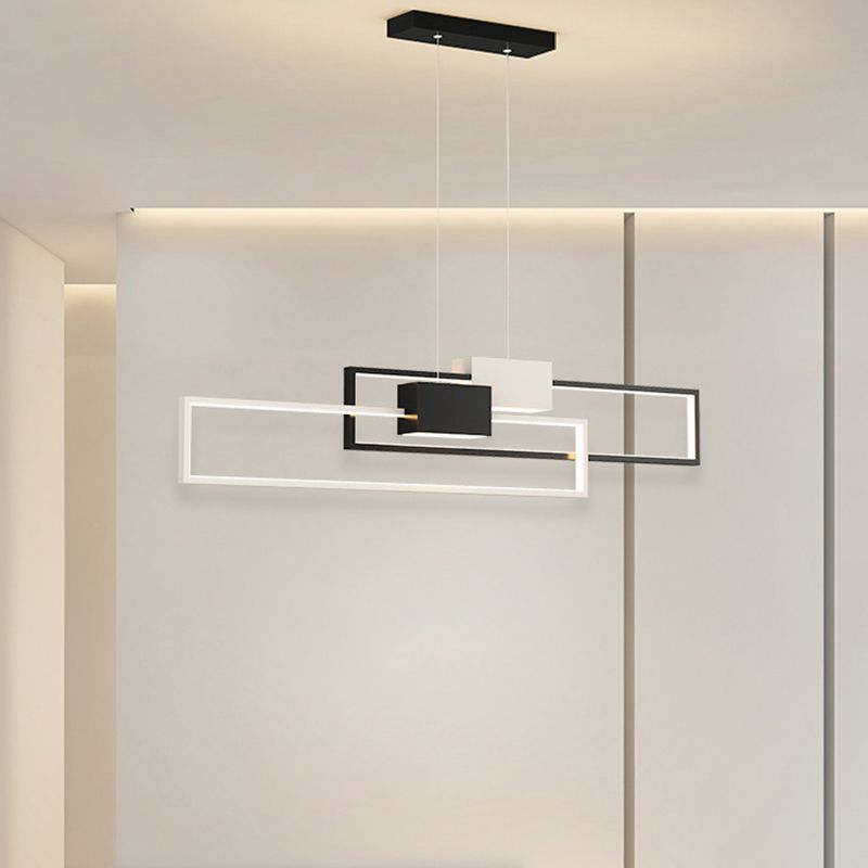 Zeitgenössischer Stil Rechteckform Island Lichter Metal 4 Licht Island Leuchten