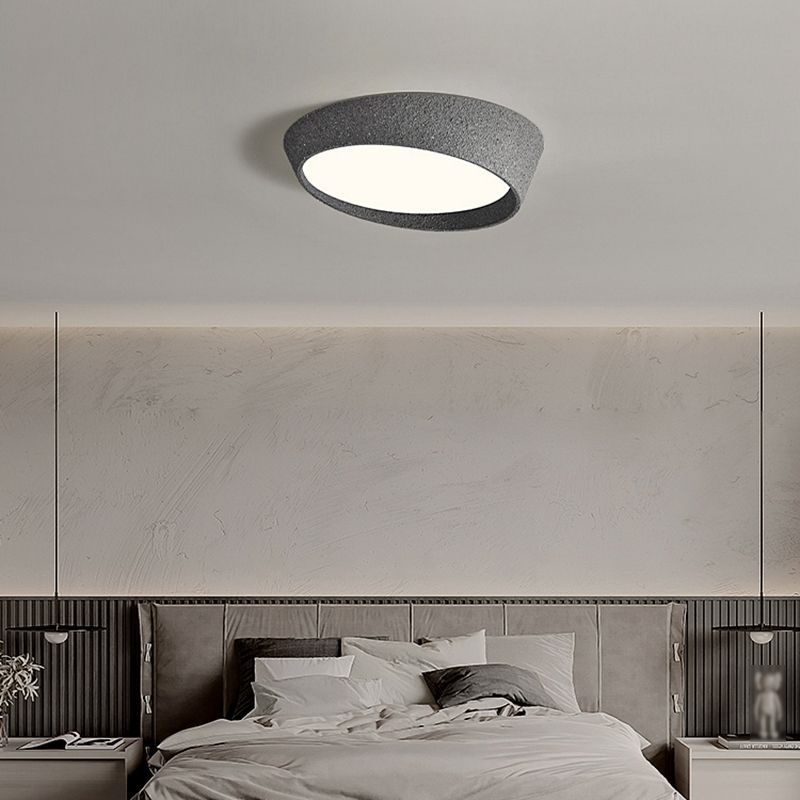 Distressed Finish Flush Mount Iron and Acrylic LED Industrial Ceiling Flush in Grey