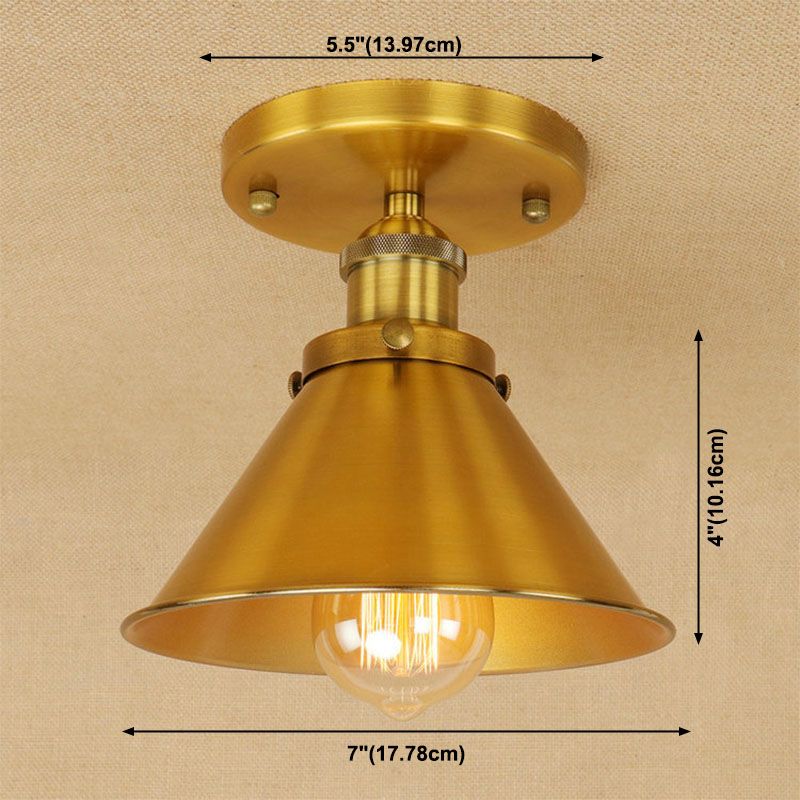 Luz empotrada en forma de acampanado de metal, accesorio de montaje empotrado, estilo industrial, 1 luz empotrada