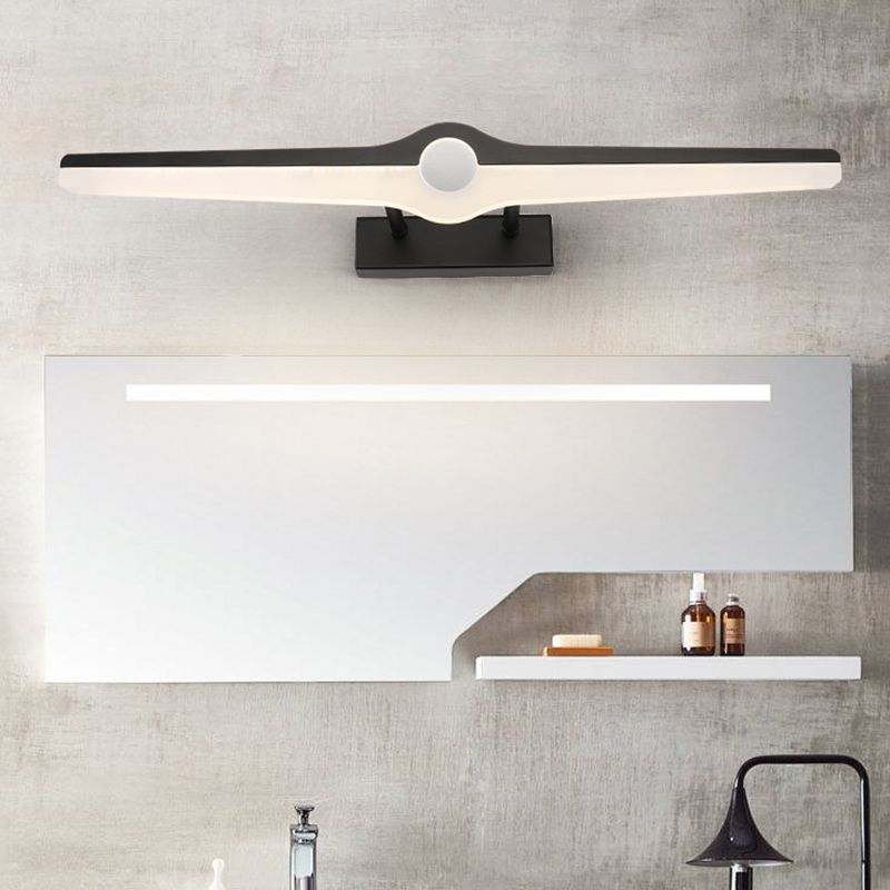 Linear Wall Mount Light Modern Stylish Aluminum and Acrylic LED Black/White Vanity Lighting, 16"/29" Dia