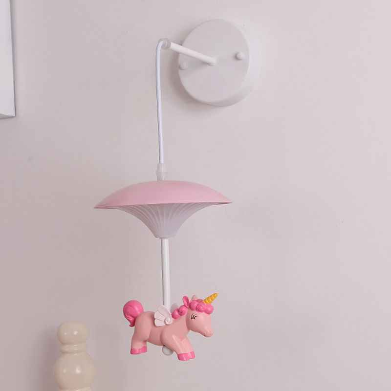 Mushroom Shade Wall Light Kid Kid LED acrilico Lampada montata a parete bianca con decorazione dei cartoni animati