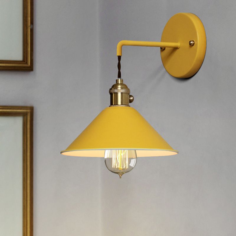 1-Light Cone Wall Light Sconce Modern Style Metal Wall Mounted Lights