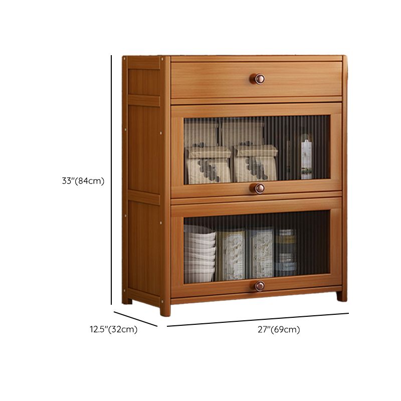 Contemporary Sideboard Cabinet Bamboo Sideboard Table with Drawers for Dining Room