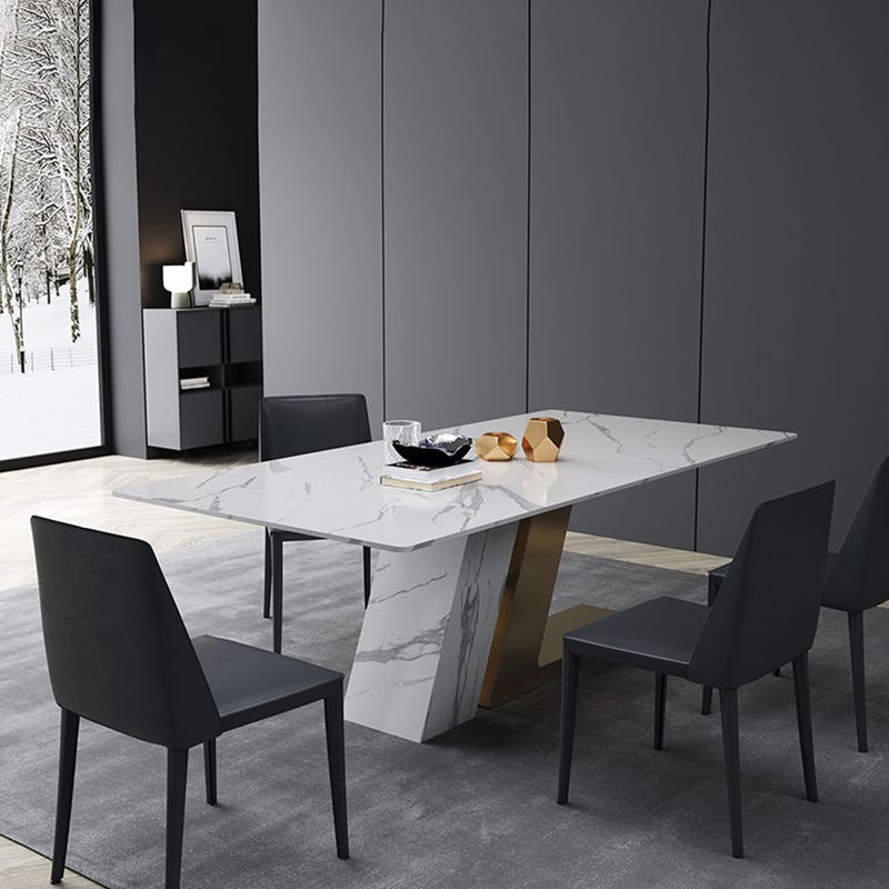 Modern Dining Set 1/4/5/6 Pcs Sintered Stone Dining Table with Side Chairs