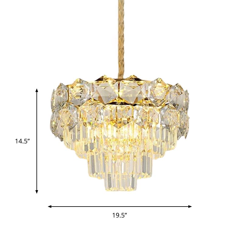 K9 lampadario in oro in oro cristallino conico conico 8/11 luci tradizionali a soffitto a sospensione per camera da letto