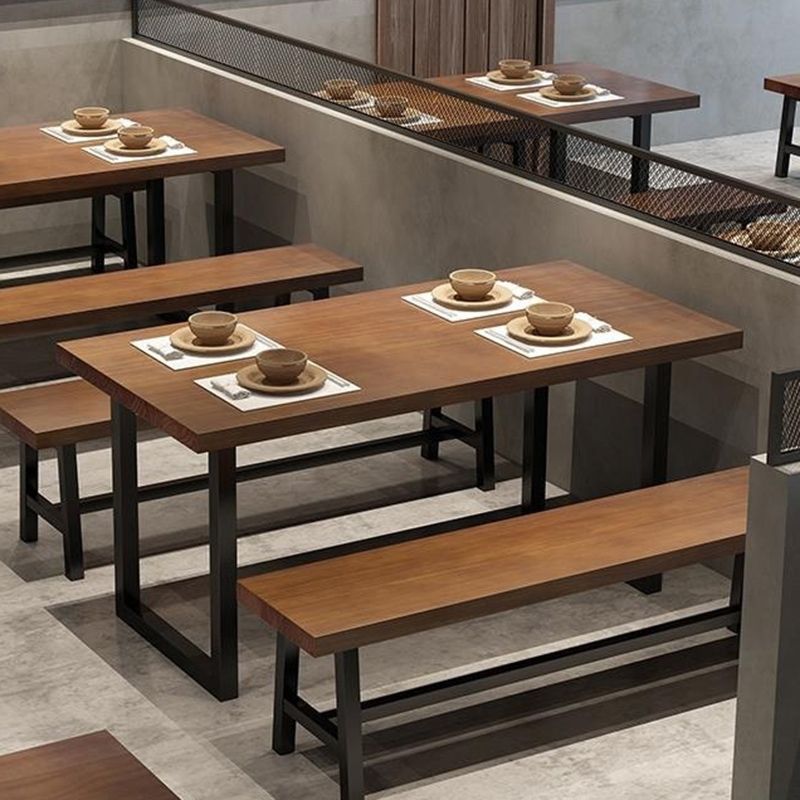 Dining Room Dinner Kitchen Table Solid Wood Black Frame Dining Table