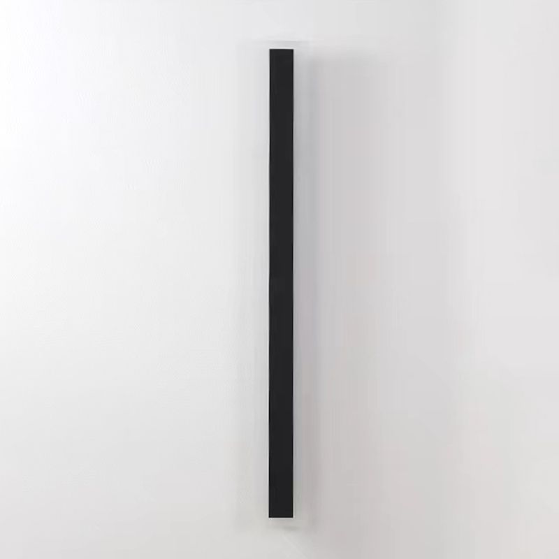 Metal Linear Shape Wall Sconces Modern 1 Light Wall Mount Light Fixture in Black
