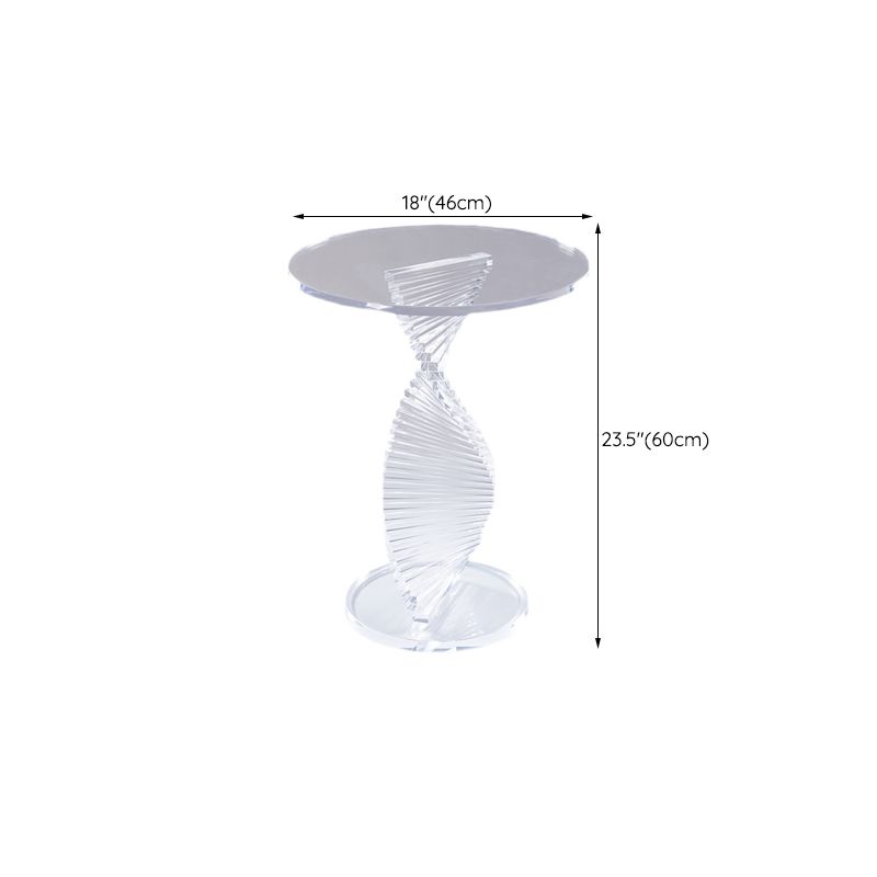 18" Wide Glam Side Table Acrylic Pedestal Clear Accent Side Table