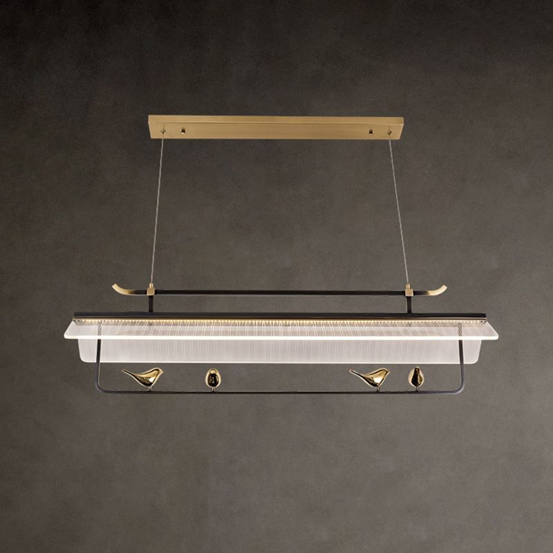 Single Modernism Golden Ceiling Light Acrylic Unique Kitchen Island Lighting