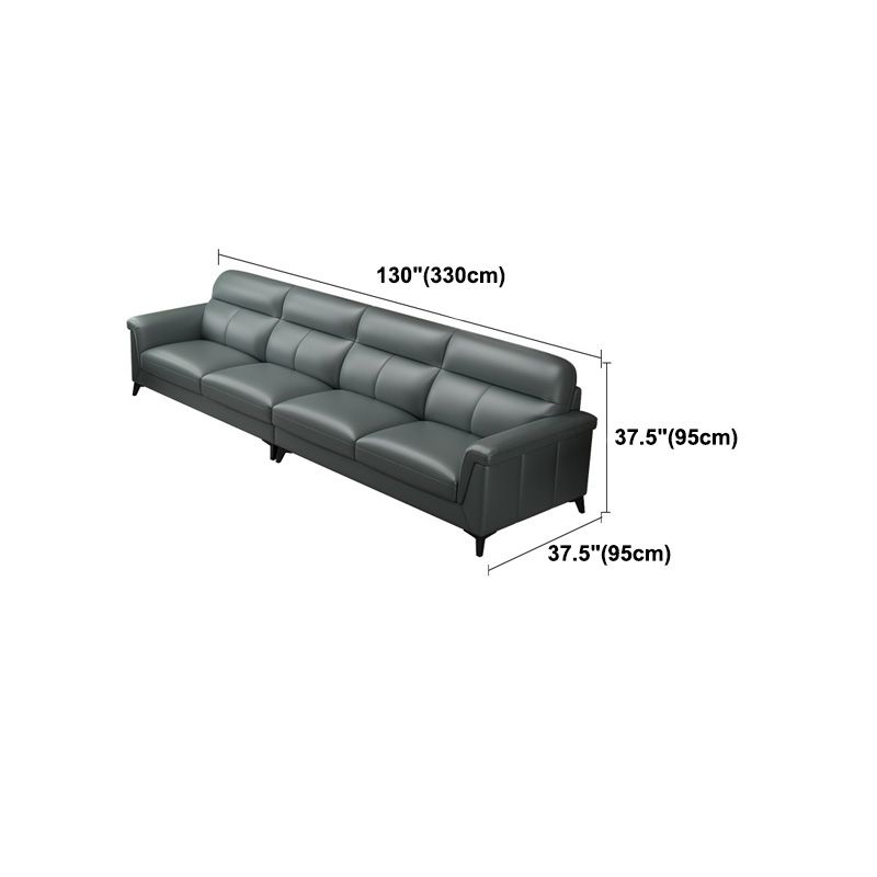 Contemporary Green Stain-Resistant Genuine Leather for Living Room Sofa