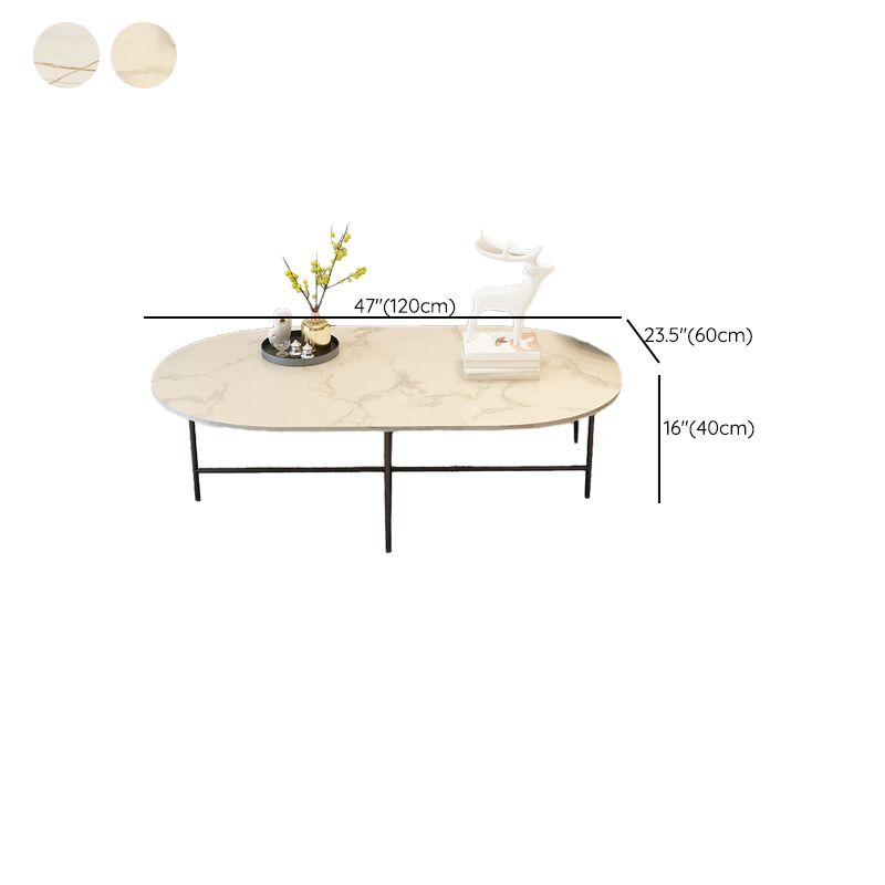 Glam Cocktail Table 4 Legs Slate Round/Oval Coffee Table Set