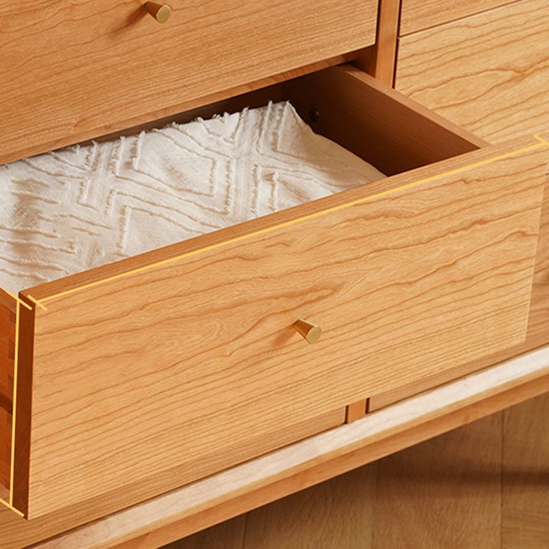 Nordic Style Solid Wood Storage Sideboard Cabinet with Drawers in Nature