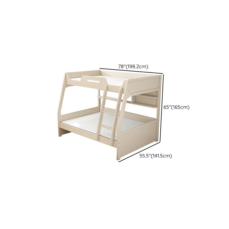 Contemporary Wood White Mattress Included with Drawers Rectangular Bunk Bed