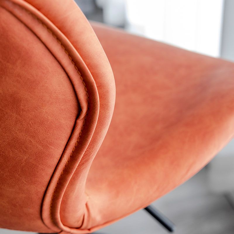 Contemporary Swivel Adjustable Height Stool Matte Finish Leather Barstool