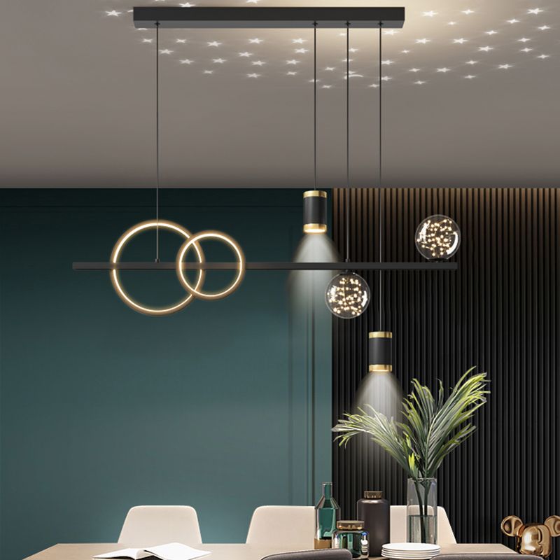 Simple Dining Chandelier Light Modern Style Metal Pendant Lamp Fixture for Dining Room
