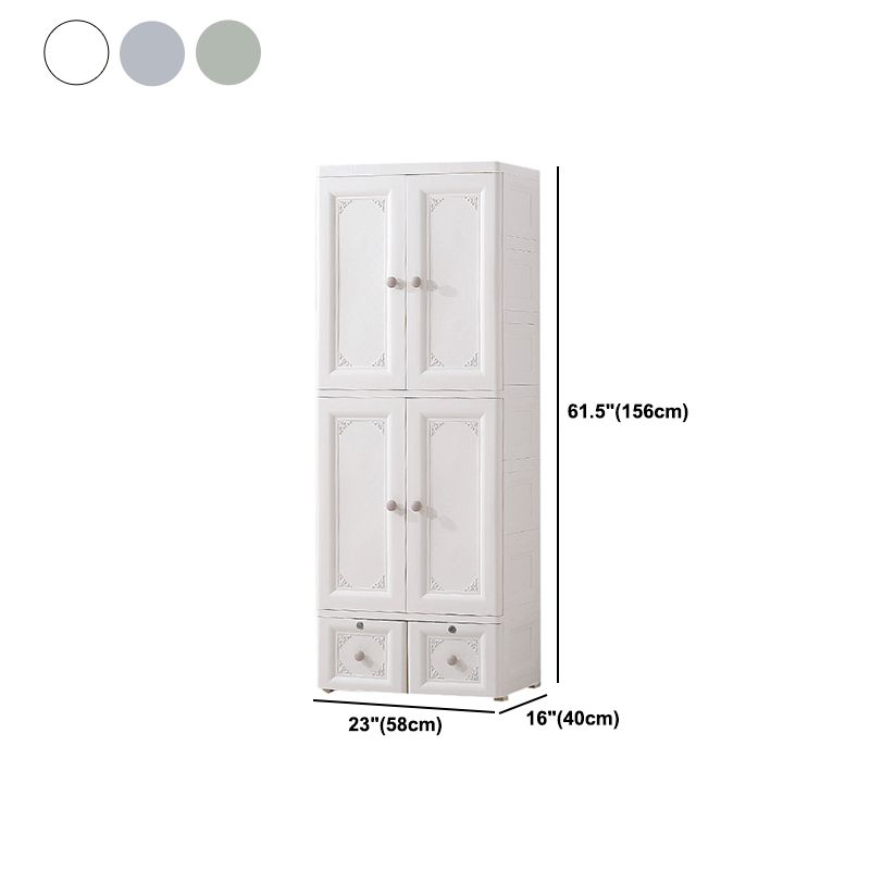 Contemporary Style Wardrobe Plastic Bedroom Wardrobe Closet With Lock