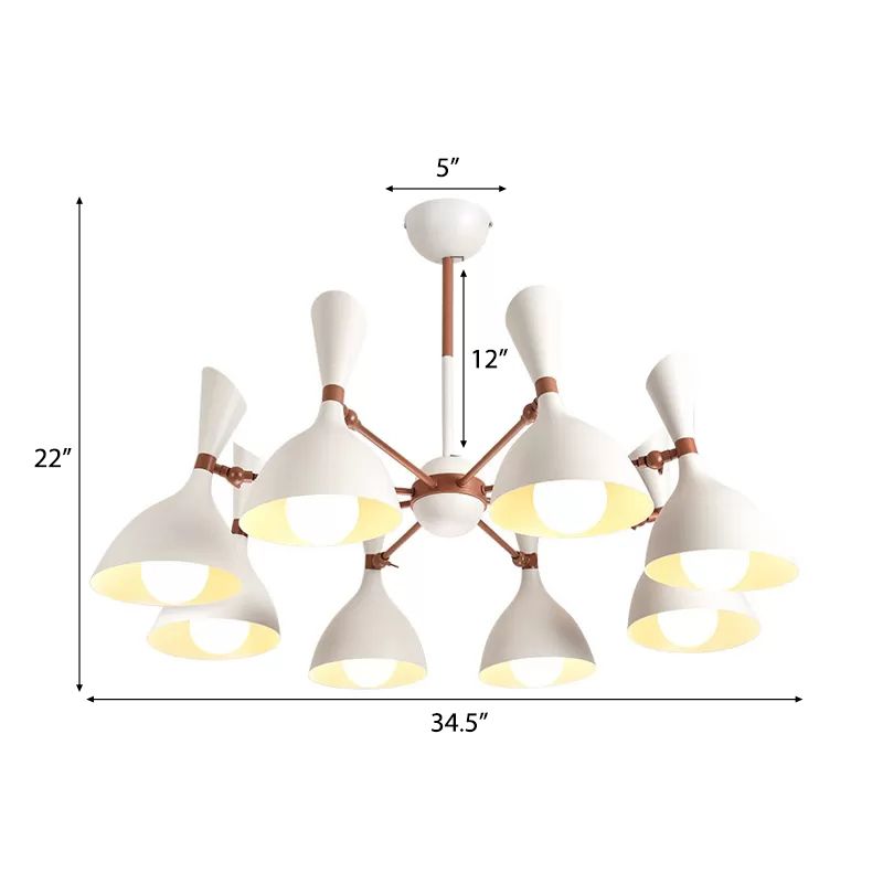 Living Room Kindergarten Pendant Light Metal Contemporary Monochrome Chandelier