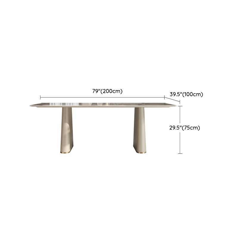 Nordic Style 1/4/5/7 Pieces Furniture Rectangle Stone Dining Table Set in White