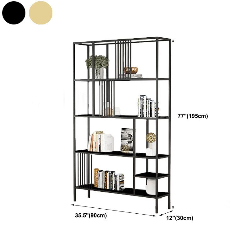 Contemporary Shelf Bookcase Metal Open Book Shelf with Shelves