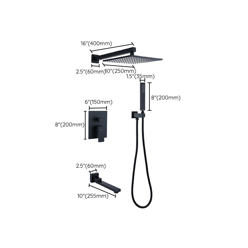 Modern Style Copper Shower System Spot Resist Ceiling Mounted Shower System