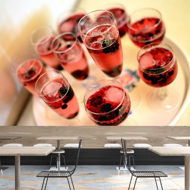 Champagne Mural Wallpaper Mildew Resistant Special Bar Shop Decorative