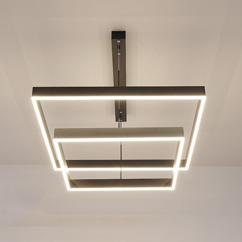 Moderne eenvoud kwadraat hanglager kroonluchter acrylhangende lamp voor woonkamer